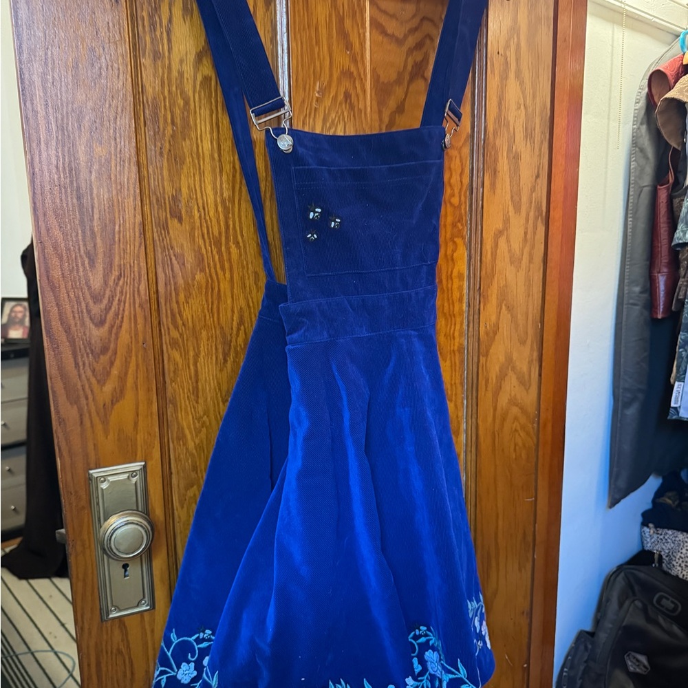 Critical Role Jester Blue Corduroy Overall Dress